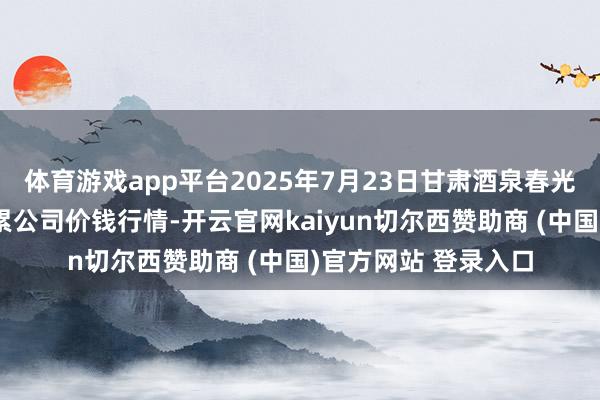 体育游戏app平台2025年7月23日甘肃酒泉春光农居品市集有限拖累公司价钱行情-开云官网kaiyun切尔西赞助商 (中国)官方网站 登录入口