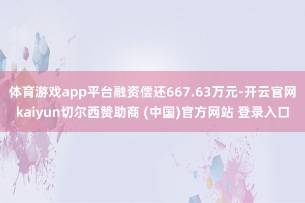 体育游戏app平台融资偿还667.63万元-开云官网kaiyun切尔西赞助商 (中国)官方网站 登录入口