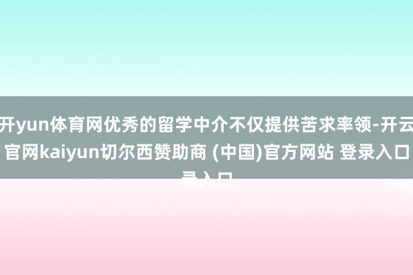 开yun体育网优秀的留学中介不仅提供苦求率领-开云官网kaiyun切尔西赞助商 (中国)官方网站 登录入口