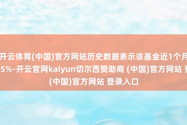 开云体育(中国)官方网站历史数据表示该基金近1个月高潮0.15%-开云官网kaiyun切尔西赞助商 (中国)官方网站 登录入口