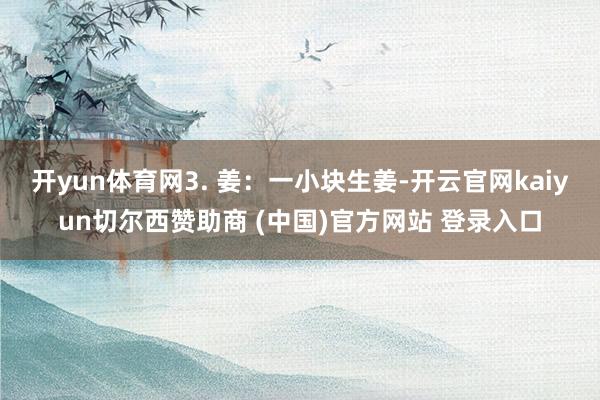 开yun体育网3. 姜：一小块生姜-开云官网kaiyun切尔西赞助商 (中国)官方网站 登录入口