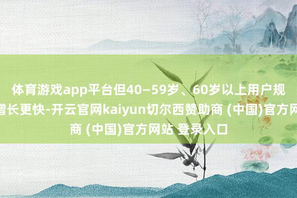 体育游戏app平台但40—59岁、60岁以上用户规模昔时一年增长更快-开云官网kaiyun切尔西赞助商 (中国)官方网站 登录入口