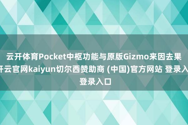 云开体育Pocket中枢功能与原版Gizmo来因去果-开云官网kaiyun切尔西赞助商 (中国)官方网站 登录入口
