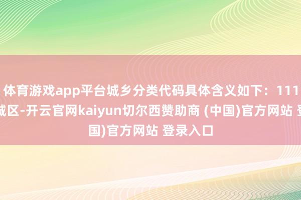 体育游戏app平台城乡分类代码具体含义如下：111示意主城区-开云官网kaiyun切尔西赞助商 (中国)官方网站 登录入口