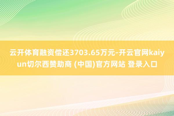 云开体育融资偿还3703.65万元-开云官网kaiyun切尔西赞助商 (中国)官方网站 登录入口